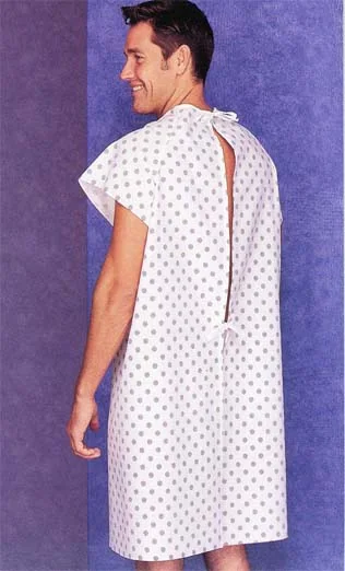 Blue patient gown