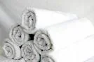 Rolled white towels